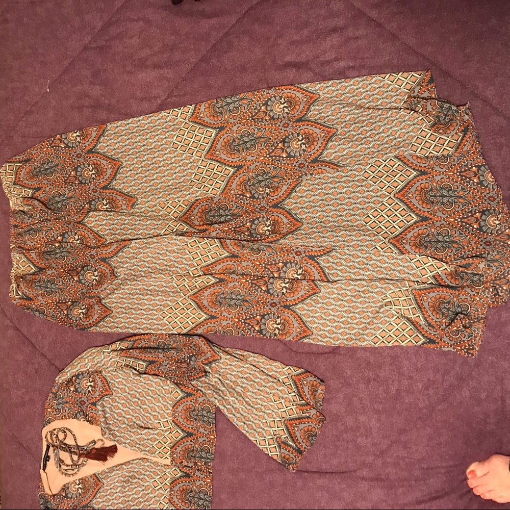 2 piece maxi skirt and midriff top